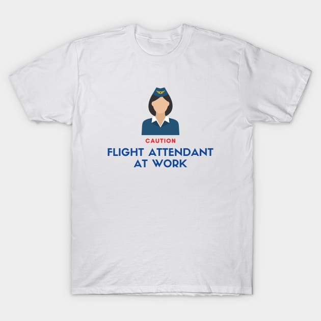 Flight Attentant at Work T-Shirt by Jetmike